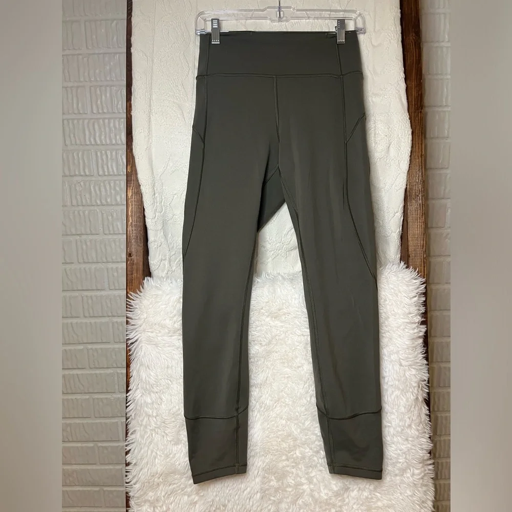 Lululemon In Movement Full Length Everlux Green Women’s 8 Leggings - Picture 2 of 4